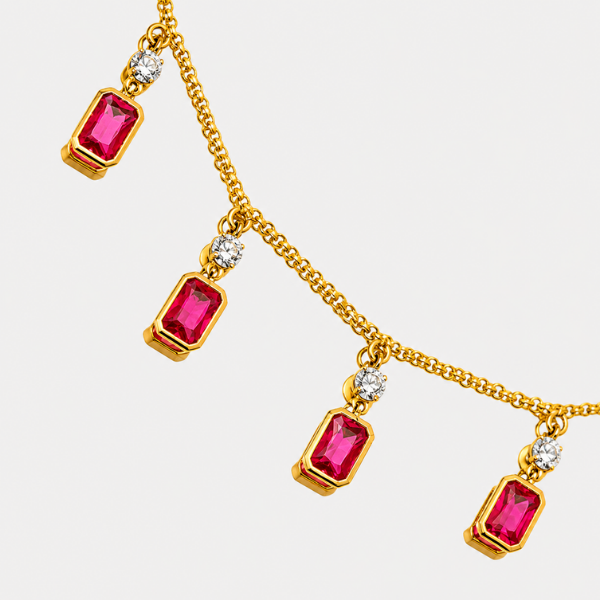 Sway Ruby Diamond Necklace