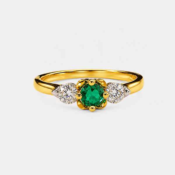Emerald Sunflower Ring